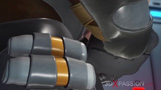 Alien sex at the Mars base camp! A horny woman gets the anal fucking