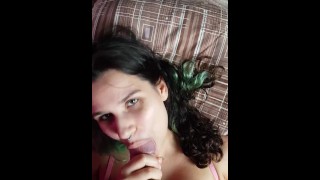 Fucked Step Sister In Mouth, Takes Cum On Face