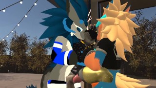 Small wicker beast gets double penetrated by big wickers